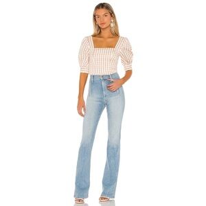 MOTHER Light Wash High-Rise Flare Jeans